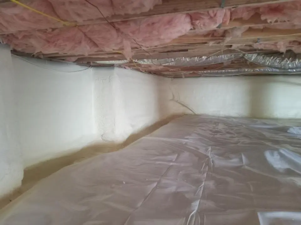 Crawl space encapsulation with closed-cell spray foam for Spray Foam Roofing in Evesham